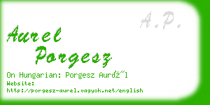 aurel porgesz business card
